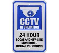 Cartello stradale di avvertimento targa in metallo latta Cctv In Operation 24 Hour Digital Recording nero blu su bianco 20,3 x 30,5 cm Decor alluminio parete ufficio segni per esterno e interno