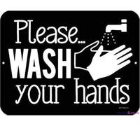 Cartello stradale di avvertimento targa in metallo latta Please Wash Your Hands novità decorazione metallo alluminio per parete arte da parete 20 x 30 cm cartelli per ufficio cartello esterno e