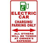 Cartello stradale in alluminio per auto elettrica parcheggio ricarica solo segnale di avvertimento per interni ed esterni 20,3 x 30,5 cm