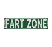 Cartello stradale in metallo con scritta "Fart Zone The Unique Wall Decoration of the Vintage Diner" in metallo Tin Sign Shop Cafe Restaurant 10,6 x 40,6 cm