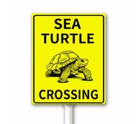 Cartello stradale in metallo con tartaruga marina lenta, in alluminio, per cortile, giardino, prato, strada, decorazione stradale, divertente tartaruga con paletto, 12 x 15 cm, robusto, antiruggine