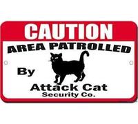 Cartello stradale Indicazione segnale di avvertimento Area Patrolled By Attack Cats Wall Art Outdoor Indoor 30,5 x 20,5 cm nuovo alluminio metallo latta segno