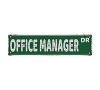 Cartello stradale Office Manager The Unique Wall Decoration of the Vintage Diner metallo latta Sign Shop Cafe Restaurant 10,2 x 40,6 cm