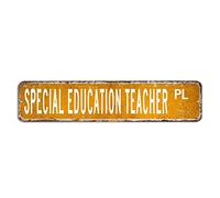 Cartello stradale per insegnante di educazione speciale, decorazione per insegnanti, 10,2 x 45,7 cm, in alluminio, facile da montare, in stile retrò, per ufficio, casa, classe, grotta degli uomini