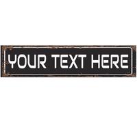 Cartello stradale personalizzato, con scritta "Add Your Own Text", targa vintage in latta da uomo, in alluminio, per esterni, cartello stradale, grotta dell'uomo, cartelli stradali, 10,2 x 40,6 cm