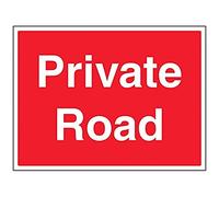 Cartello stradale privato rosso VSafety, orizzontale, 400 mm x 300 mm, in plastica rigida da 1 mm