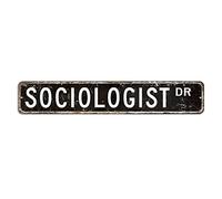 Cartello stradale sociologo regalo professione cartello metallico 7,6 x 45,7 cm personalizzato durevole alluminio metallo cartello moderno decorazione da parete in metallo per casa, garage, bar