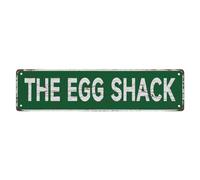 Cartello stradale The Egg Shack The Unique Wall Decoration of the Vintage Diner metallo latta Sign Shop Cafe Restaurant 10 x 40,6 cm