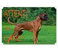 Cartello Targa "ATTENTI AL CANE" da Cancello BOXER cm 30 x 21,5