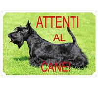 Cartello Targa "ATTENTI AL CANE" da Cancello SCOTTISH cm 30 x 21,5