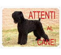 Cartello Targa "ATTENTI AL CANE" da CancelloS SHNAUZER cm 30 x 21,5