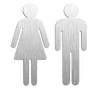 Cartello Targa Targhetta Donne Uomini | Set di 2 Acciaio inossidable H=152 mm autoadesivo No.1092