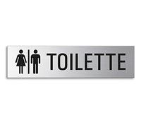 Cartello Targa Targhetta Toilette 160x40 mm acciaio Inox cepillado autoadhesivo No.10127