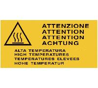 CARTELLO - testo multilingue - Attenzione - Alta temperatura