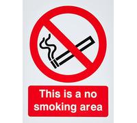 Cartello "This Is A No Smoking Area", 150 mm x 200 mm, in plastica rigida