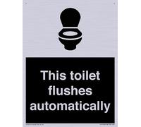 Cartello "This toilet flushes automatically sign", 150 x 200 mm, formato A5P