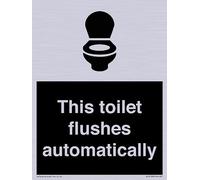 Cartello "This toilet flushes automatically sign", 150 x 200 mm, formato A5P