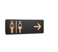 Cartello Toilette Semplici cartelli for il bagno di uomini e donne, WC, guida ai servizi igienici pubblici, indice dei segni dell'hotel, segno di richiesta del bagno a sinistra e a destra(7,30x10cm)