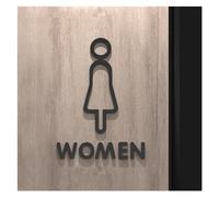 Cartello toilette Targa For WC Color Oro Nero In Acrilico 3D Etichetta Adesiva For Porta Del Bagno Segnaletica For La Decorazione Della Casa Dell'hotel D'arte per Hotel Ristorante(15,18x11cm)