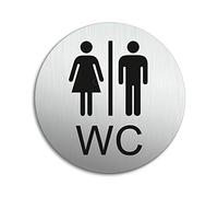 Cartello Toilette WC Donna Uomo Targa Spessore 1 mm - Diametro Ø 100 mm Alluminio