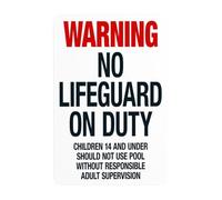 Cartello Utah Warning No Lifeguard On Duty, conforme allo stato dello Utah Pool Safety Code Segnali di avvertimento, segnale di sicurezza in metallo, uso per affari, casa, cortile, giardino, parete