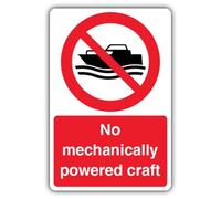 Cartello "V Safety No Mechanically Powered Craft", 450 x 600 mm, in plastica rigida super resistente da 2 mm, segnaletica di divieto, prodotta in Gran Bretagna