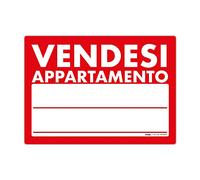 Cartello "Vendesi Appartamento" f.to 35x25cm - Realizzato su Plastica rigida compatta sp. 1 mm - Ideale per essere posizionato all’aperto.