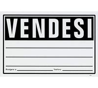 Cartello VENDESI Plastificato 30 x 20 Cm per visibilità Distanza. con Scritta Rivolgersi a. e Telefono. Bianco.