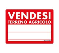 Cartello "Vendesi Terreno agricolo" f.to 50x35cm - Realizzato su Plastica rigida compatta sp. 1 mm - Ideale per essere posizionato all’aperto.