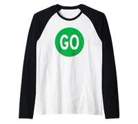 Cartello Verde con Scritta Go Sign, Segnale Stradale e Stop Maglia con Maniche Raglan