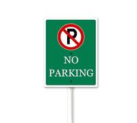 Cartello verde No Parking con supporto per esterno No Parking Yard Sign Robusto cartello in alluminio antiruggine, cartello decorativo per cortile, giardino, prato esterno 20 x 30 cm