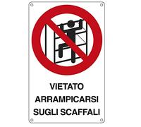 CARTELLO"VIETATO ARRAMPICARSI SUGLI SCAFFALI" 16,6x26,2 cm - 1PZ