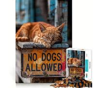 Cartello "Vietato l'ingresso ai cani" Puzzle da 1000 pezzi per adolescenti Gioco di puzzle per la mente Giocattolo per la casa Divertimento Taglio preciso Regalo perfetto (50x75cm)