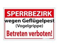 Cartello - Vietato per influenza aviaria (influenza aviaria) - 308644-1 Dimensioni: ca. 40 x 25 cm