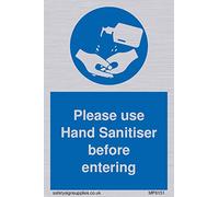 Cartello Viking Signs - Si prega di utilizzare un disinfettante per le mani prima di entrare.