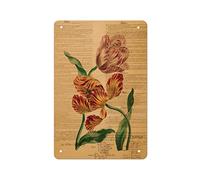 Cartello vintage con pianta floreale botanica, targa in metallo vintage in alluminio, decorazione da parete con piante botaniche floreali, poster artistico estetico, regalo per casa, camera da letto
