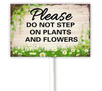 Cartello vintage con scritta in inglese "Do Not Walk In Flower Bed Please Do Not Step On Plants And Flowers", Keep Off Grass Do Not Touch, decorazione da giardino privato per esterni, 30,5 x 20,3 cm