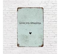 Cartello vintage in latta con citazioni ispiratrici a tema per la casa Love You Grandma Targa in metallo in alluminio 20,3 x 30,5 cm con versi delle Scritture eleganti cartelli in metallo per casa