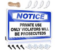 Cartello vintage in metallo con avviso per uso privato e violatori saranno perseguitati, targa in latta divertente per camera da letto (20 x 30 cm)