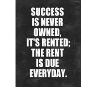 Cartello vintage in metallo con la scritta "Il successo non si possiede mai, si affitta; l'affitto è dovuto ogni giorno". Decorazione murale retrò, dipinto su ferro per casa, cucina, bar, pub, targa