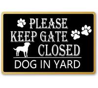 Cartello vintage in metallo con scritta in lingua inglese "Warning Beware of the Dog", per recinto, prato, giardino, cortile, per uso esterno e interno, 20 x 30