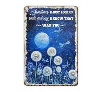 Cartello vintage in metallo con scritta "Libellula" a volte alzo lo sguardo, sorridi e dico: "Sai che eri tu", dipinto, decorazione da parete, poster, casa, giardino, cucina, ufficio, 8x12 pollici