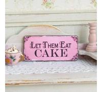 Cartello vintage in metallo e alluminio "Let Them Eat Cake" da 12x16 pollic