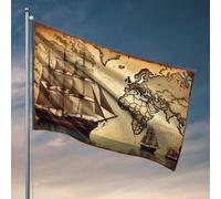 Cartello vintage per stanza universitaria con velieri: navigare negli oceani del mondo, decorazione autunnale per esterni, divertente (60 x 90 cm)
