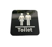 Cartello WC Da 3,94 Pollici for Uomini E Donne, Bagno Per Spazi Pubblici | Decalcomanie for specchio WC rotonde e quadrate di identificazione for la decorazione domestica(A4)