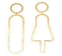 Cartello WC for bagno aziendale, cartello in ottone for uomo e donna, confezione da 2 misure multiple(E)