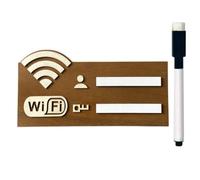 Cartello Wifi - Lavagna WiFi in legno, pennarello incluso, cartello di rete wireless cancellabile, lavagna cancellabile per rete wireless, decorazione adesiva da parete per ristorante, sala lettura