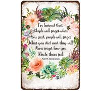 Cartello Wreath Ive Learned That People Will Forget What You Said Did And They Will Never Forget How You Make Them Feel Insegne In Metallo Appendere Decorazione Casa Bar S