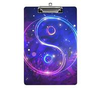 Cartello Yin Yang luminoso su portablocco floreale in formato A4, divertente estetica, lavoro, studio, lettera, standard, 12,5 x 8,5 in faesite, per aula scolastica, bambini, scrittura, disegno