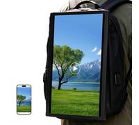 Cartellone Digitale Indossabile, Schermo Led Portatile Zaino Pubblicitario Lcd 21,5", Touch Screen 1920 * 1080, Grande Capacità 30000mah, Comando Cellulare Wifi, Riproduzione Usb